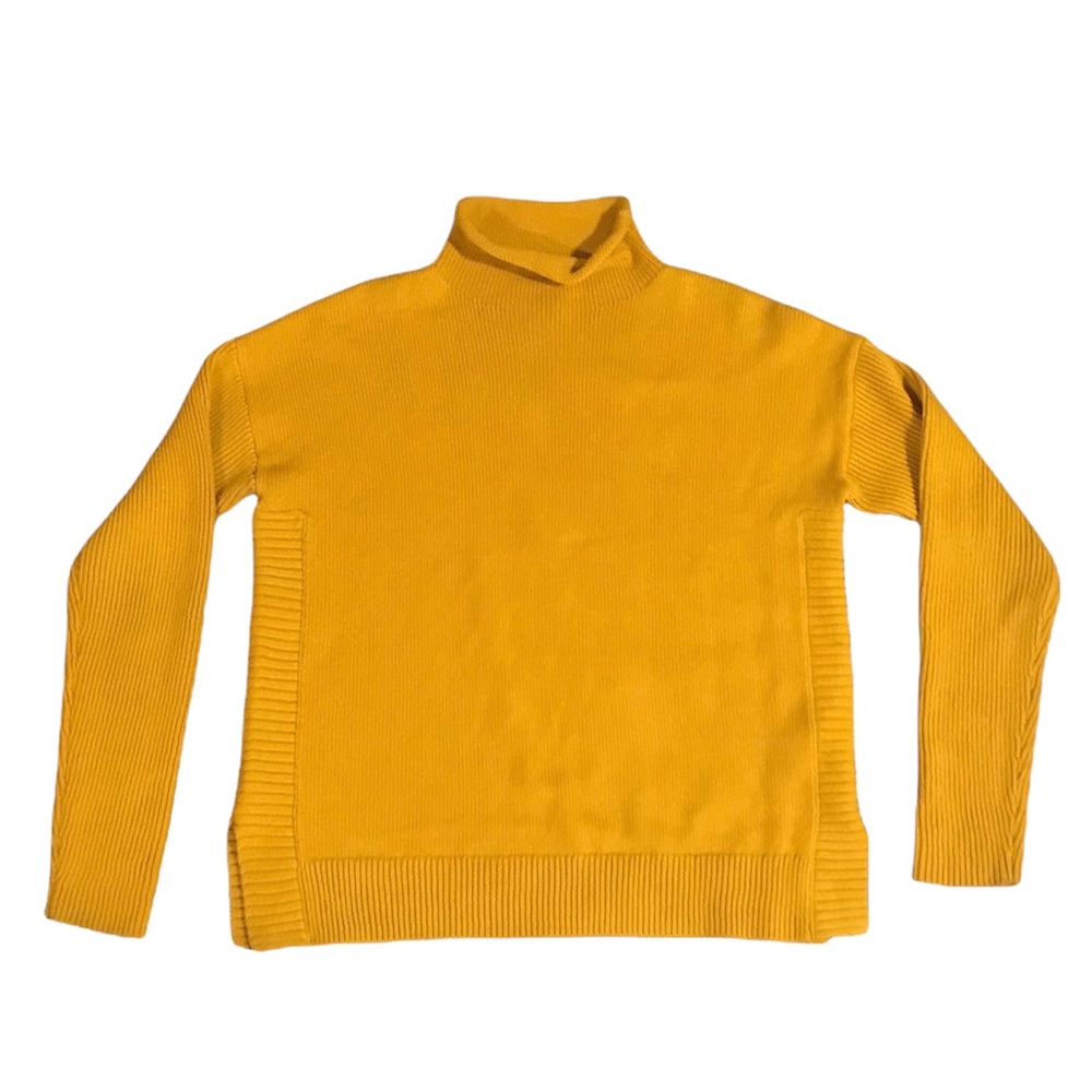 Tahari Mustard Roll Neck Sweater